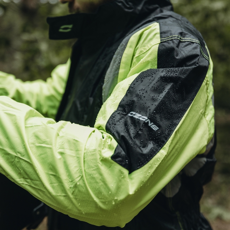 Moto Regenjacke Ozone Marin schwarz-fluorgelb