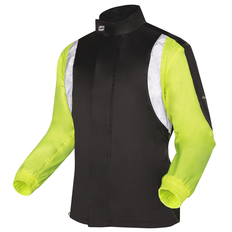 Moto Regenjacke Ozone Marin schwarz-fluorgelb