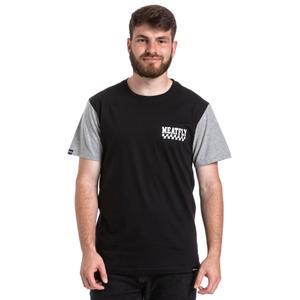 Meatfly Racing T-shirt schwarz und grau Ausverkauf
