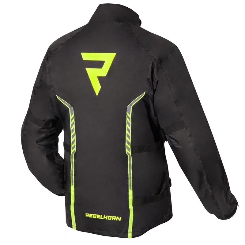 Moto Regenjacke Rebelhorn Patrol schwarz-fluo gelb