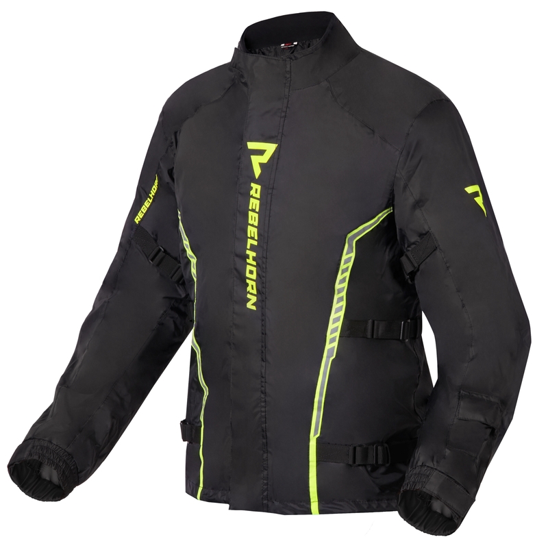 Moto Regenjacke Rebelhorn Patrol schwarz-fluo gelb