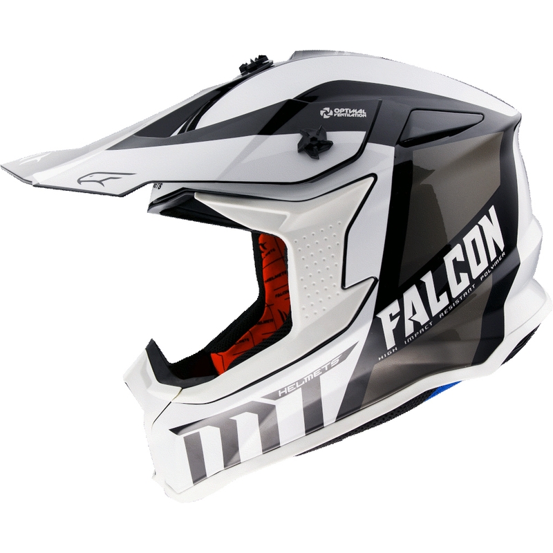 MT Falcon Warrior Motocross Helm weiß-schwarz