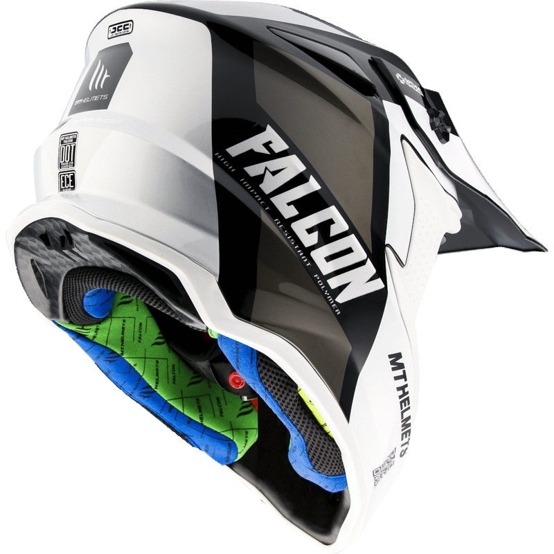 MT Falcon Warrior Motocross Helm weiß-schwarz