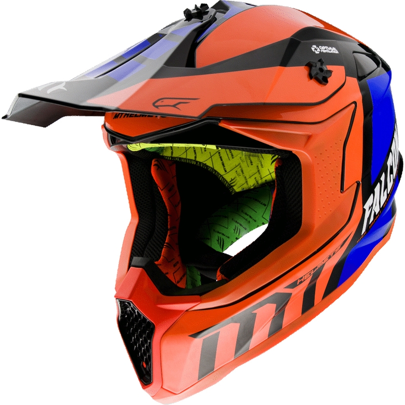 MT Falcon Warrior fluo orange Motocross-Helm