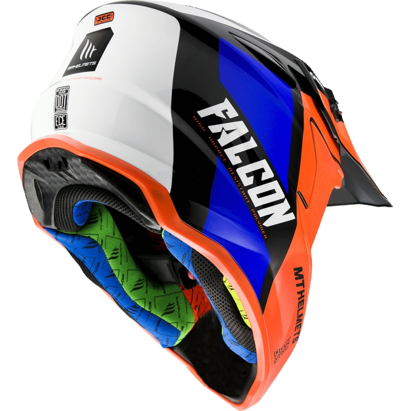 MT Falcon Warrior fluo orange Motocross-Helm