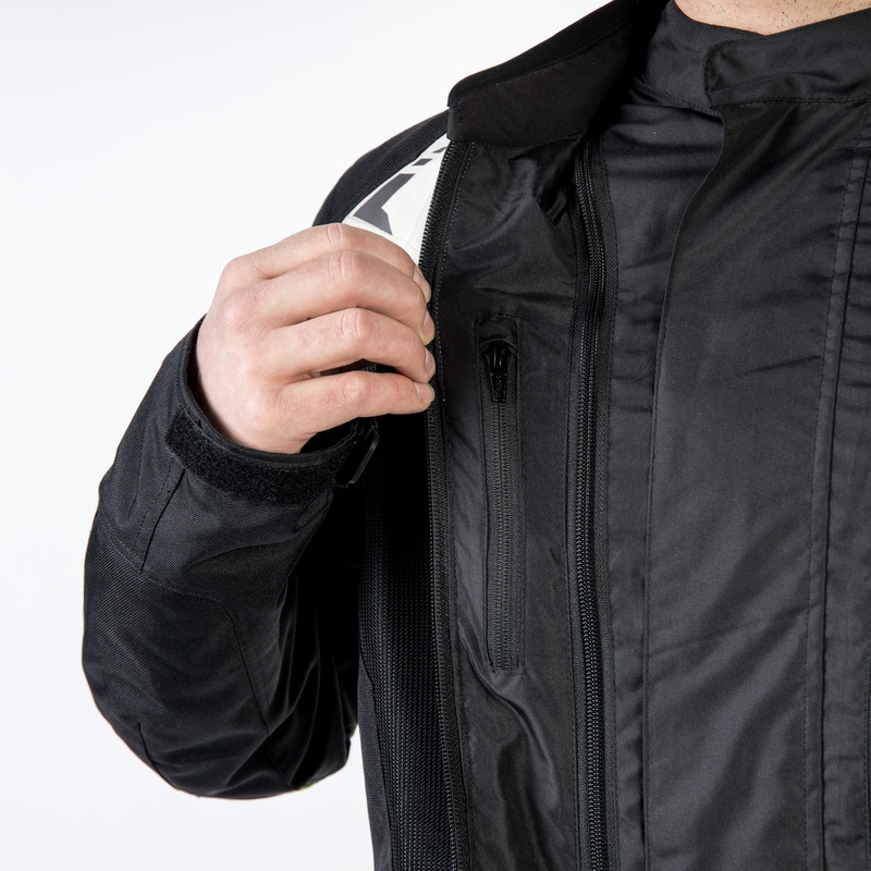 Ozone Flow schwarz-grau-fluorgelbe Motorradjacke Ausverkauf