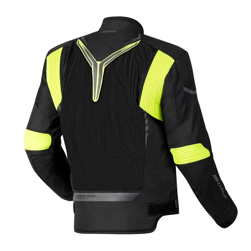 Ozone Flow schwarz-fluorgelbe Motorradjacke Ausverkauf