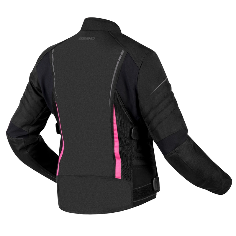 Ozone Flow Motorradjacke für Frauen in Schwarz und Rosa Ausverkauf