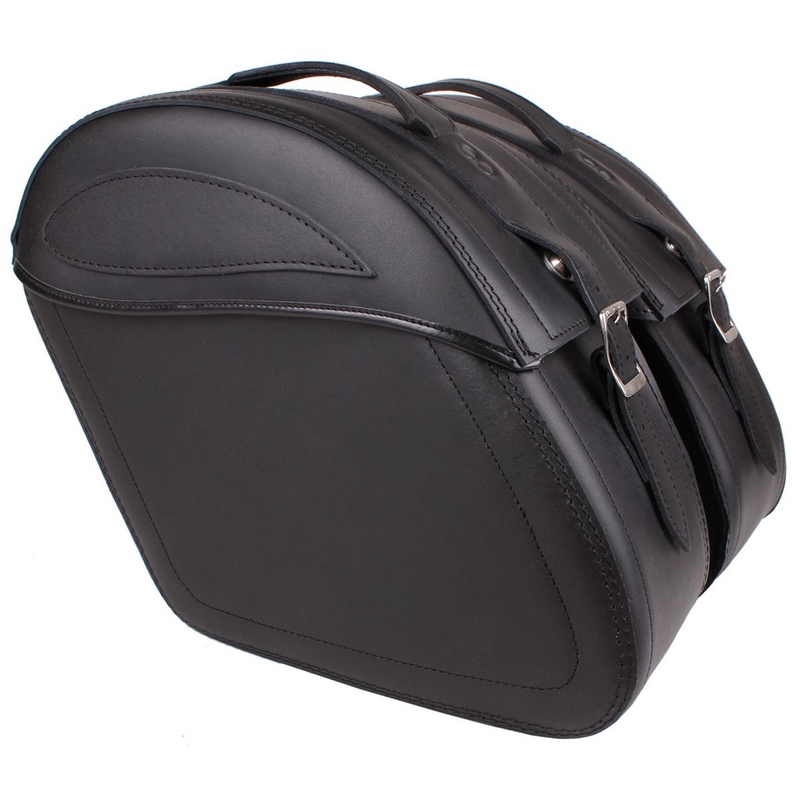 Leder-Motorradtaschen mit Schloss RSA-S15 schwarz