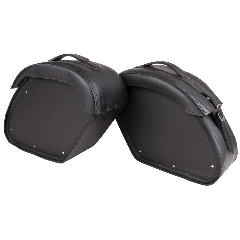 Leder-Motorradtaschen mit Schloss RSA-S15 schwarz
