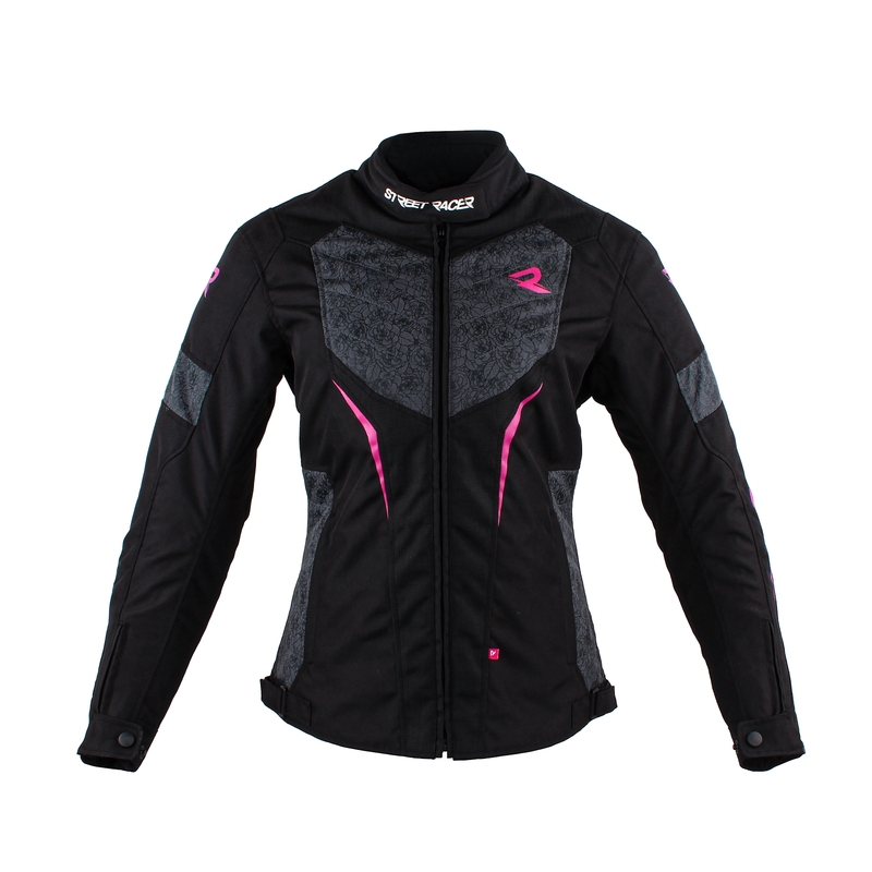 Damen Motorradjacke Street Racer Rose Schwarz-Grau-Pink Ausverkauf