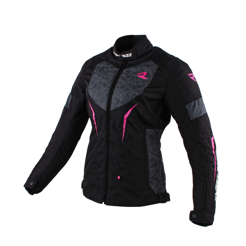 Damen Motorradjacke Street Racer Rose Schwarz-Grau-Pink Ausverkauf