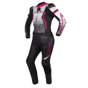 Zweiteiliger Damenoverall RSA Flow II schwarz-weiß-fluo pink sale Ausverkauf