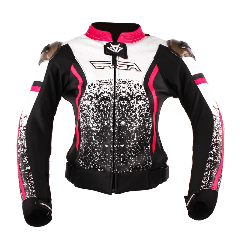 Zweiteiliger Damenoverall RSA Flow II schwarz-weiß-fluo pink sale Ausverkauf