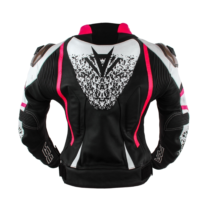 Zweiteiliger Damenoverall RSA Flow II schwarz-weiß-fluo pink sale Ausverkauf