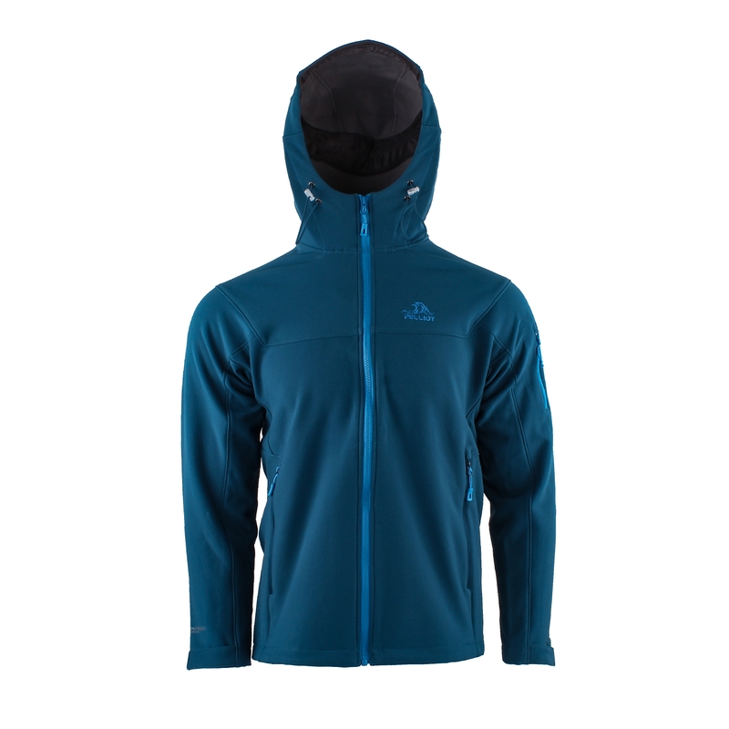 Herren Softshelljacke Pelliot Trekking blau Ausverkauf