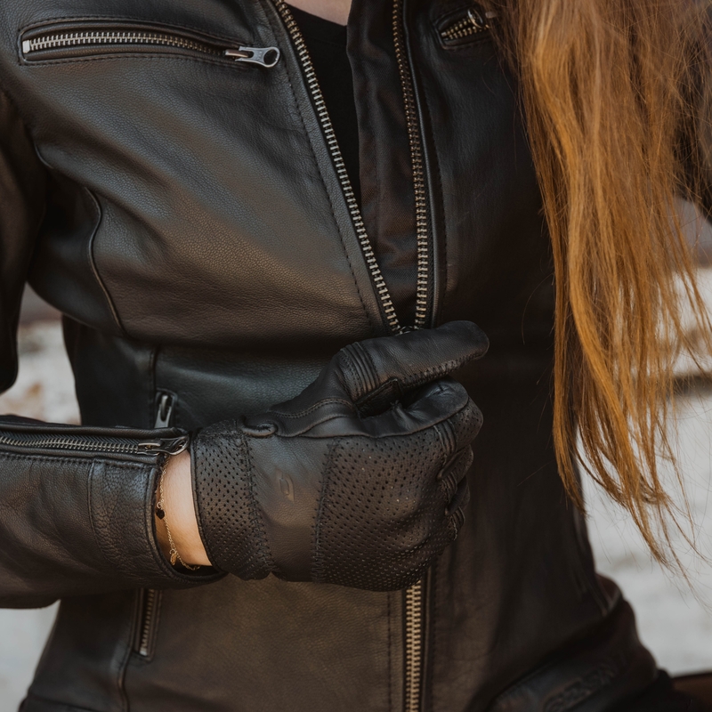 Women's Ozone Striker Motorradjacke Schwarz