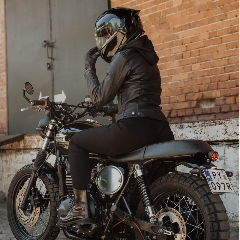 Women's Ozone Striker Motorradjacke Schwarz