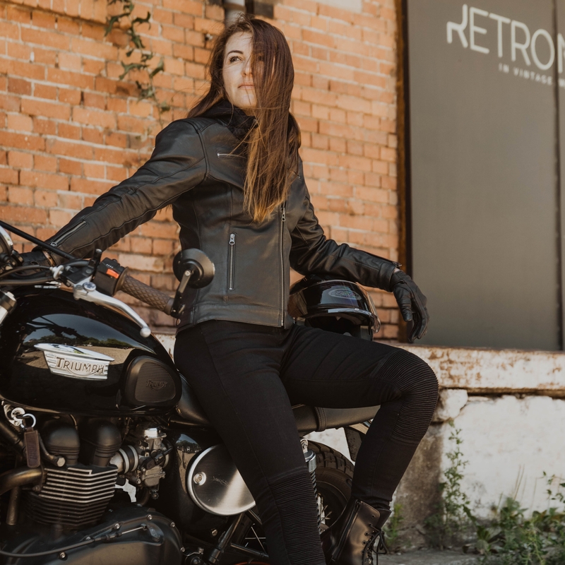 Women's Ozone Striker Motorradjacke Schwarz