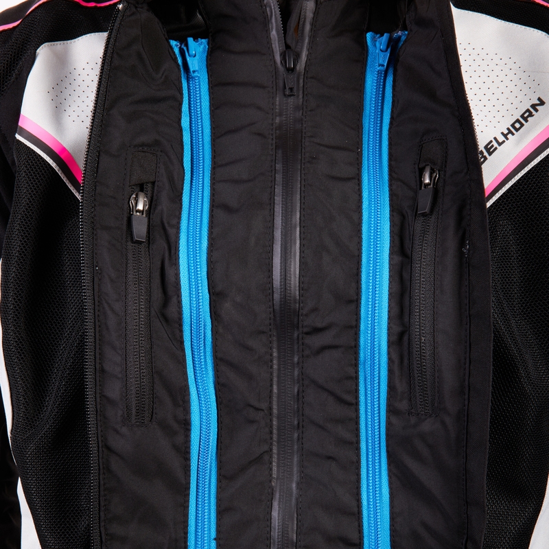 Women's Rebelhorn Hiflow IV Schwarz-Silber-Pink Motorradjacke Ausverkauf