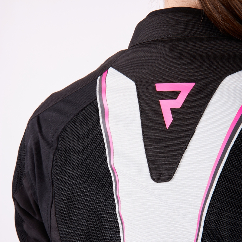 Women's Rebelhorn Hiflow IV Schwarz-Silber-Pink Motorradjacke Ausverkauf