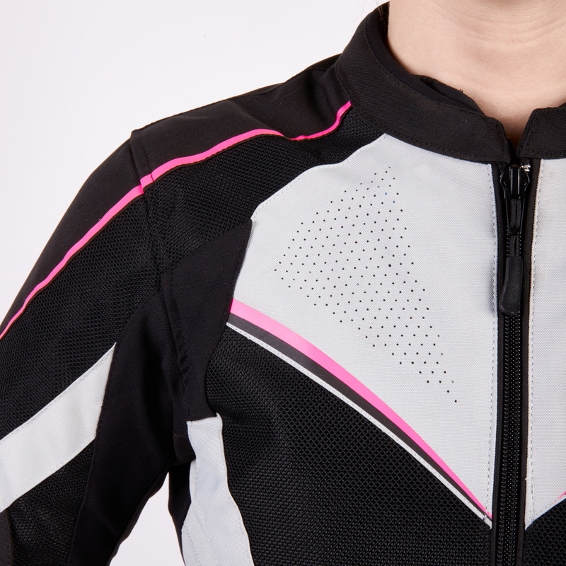 Women's Rebelhorn Hiflow IV Schwarz-Silber-Pink Motorradjacke Ausverkauf