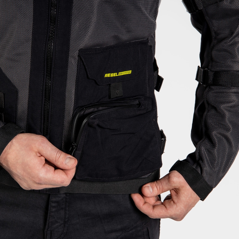 Motorradjacke Rebelhorn Brutale schwarz-fluo gelb