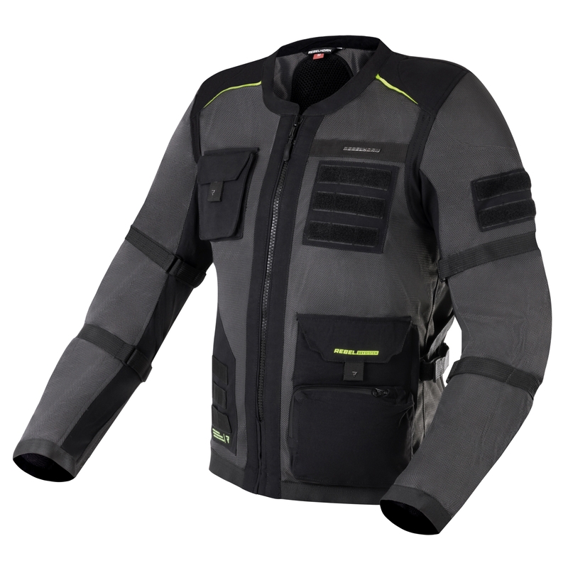 Motorradjacke Rebelhorn Brutale schwarz-fluo gelb