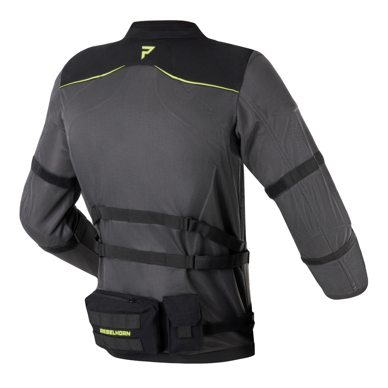 Motorradjacke Rebelhorn Brutale schwarz-fluo gelb
