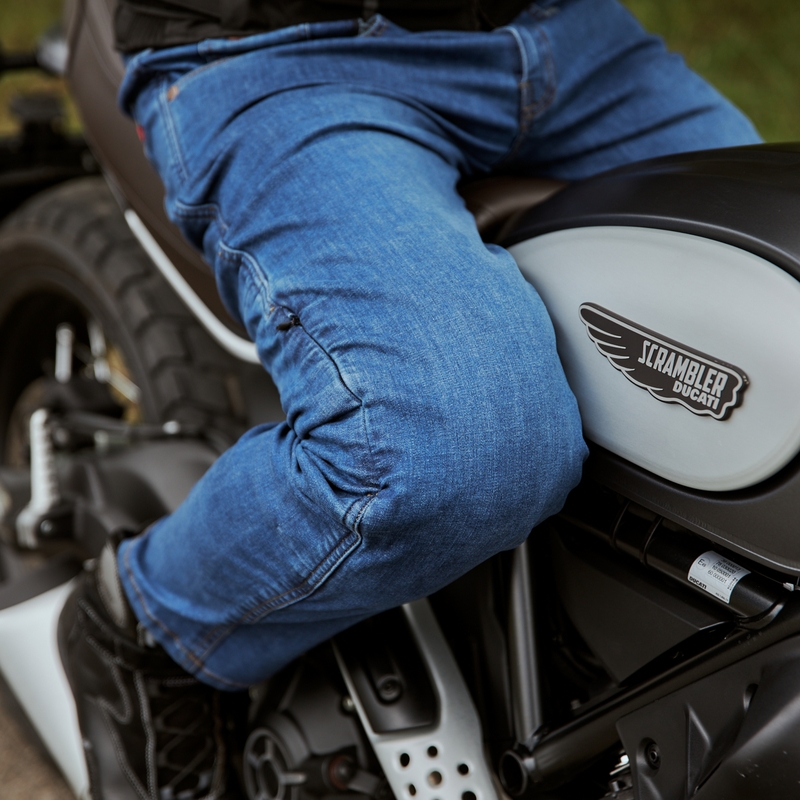 Motorradjeans Rebelhorn Classic III SF gewaschen blau Ausverkauf