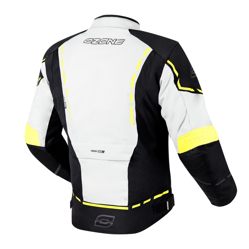 Motorradjacke Ozone Jet II grau-schwarz-fluorgelb Ausverkauf