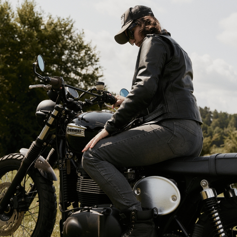 Ozone Striker SF Graue Motorradjeans für Frauen