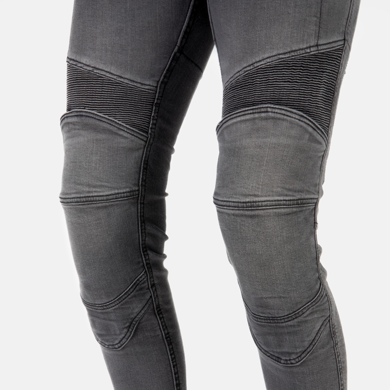 Ozone Roxy Washed Black Motorradjeans für Frauen Ausverkauf