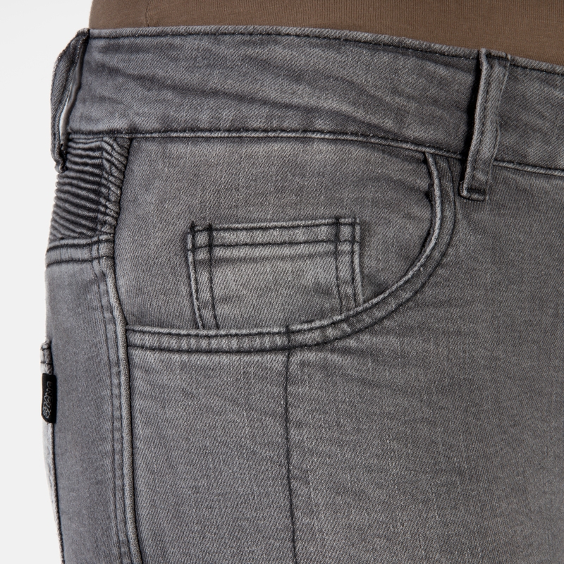 Ozone Roxy Washed Black Motorradjeans für Frauen Ausverkauf