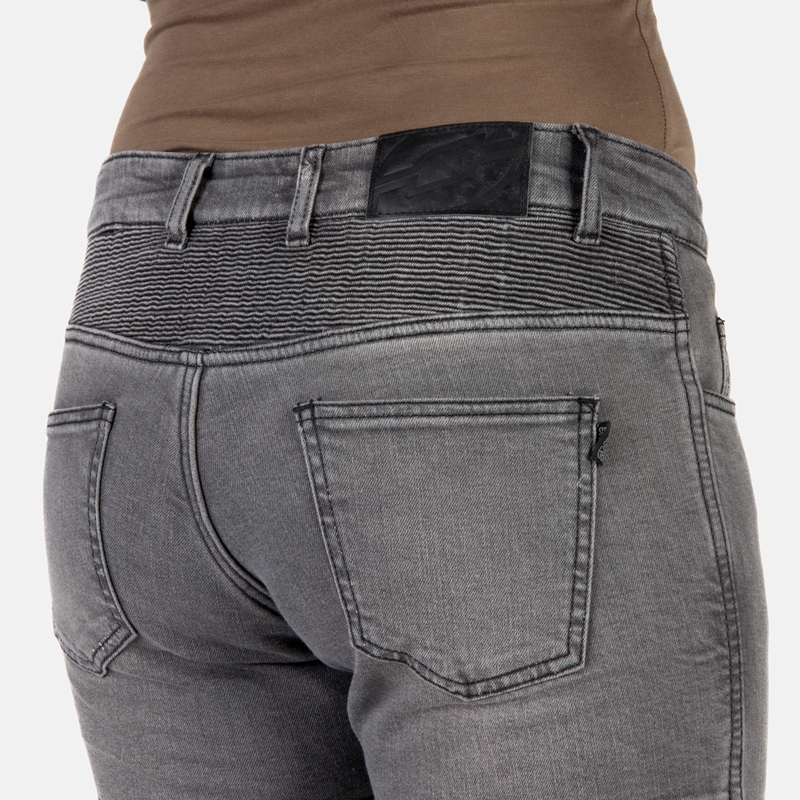 Ozone Roxy Washed Black Motorradjeans für Frauen Ausverkauf