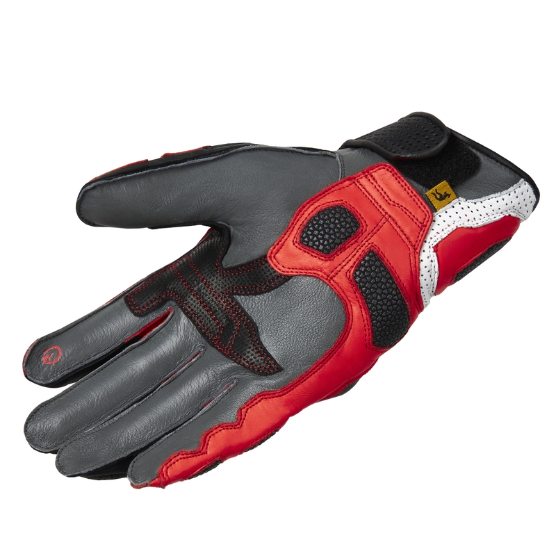 Motorradhandschuhe Rebelhorn ST Short schwarz-grau-fluorrot Ausverkauf
