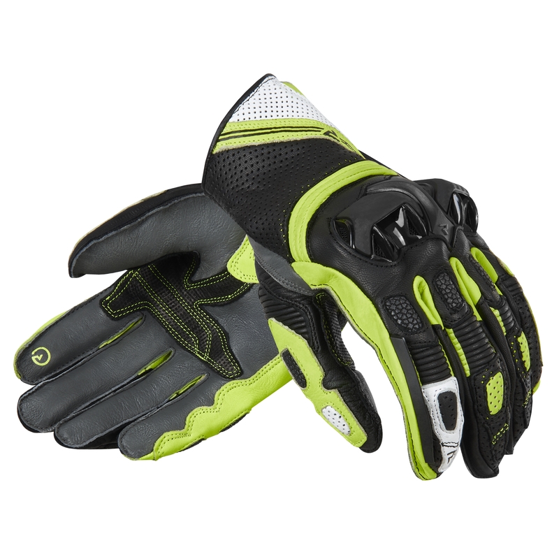Motorradhandschuhe Rebelhorn ST Short schwarz-grau-fluo gelb Ausverkauf