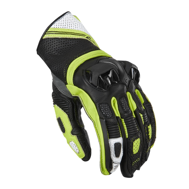 Motorradhandschuhe Rebelhorn ST Short schwarz-grau-fluo gelb Ausverkauf