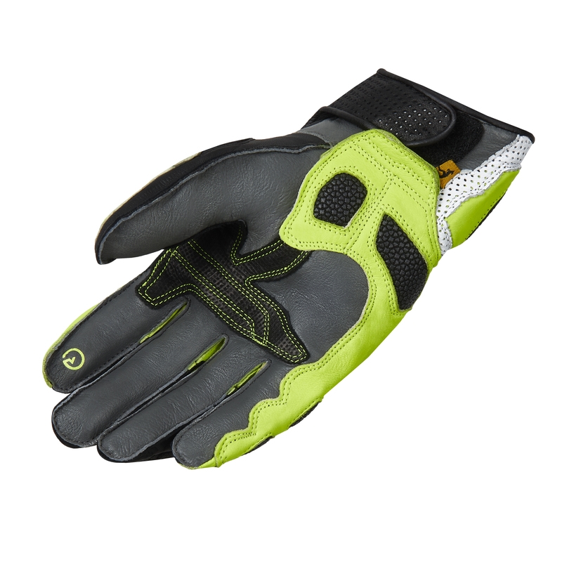 Motorradhandschuhe Rebelhorn ST Short schwarz-grau-fluo gelb Ausverkauf