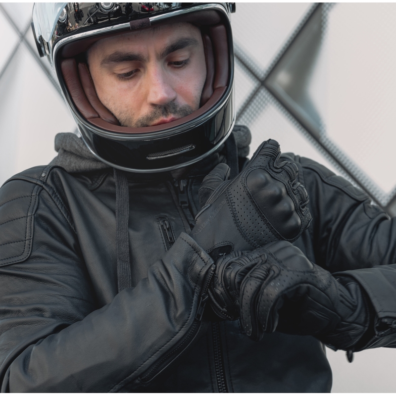 Motorradhandschuhe Rebelhorn Thug II schwarz perforiert