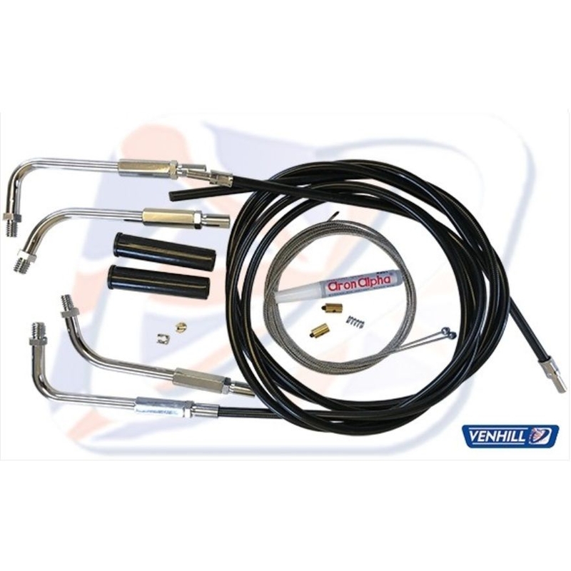 Throttle cable kit Venhill schwarz threaded