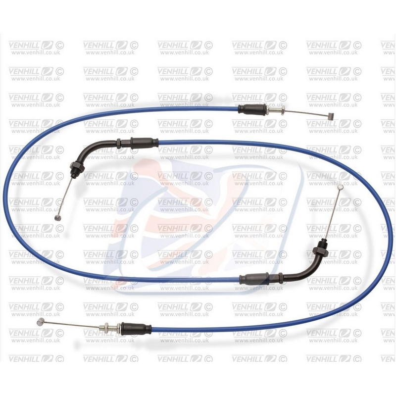 Throttle cables (pair) Venhill featherlight blau