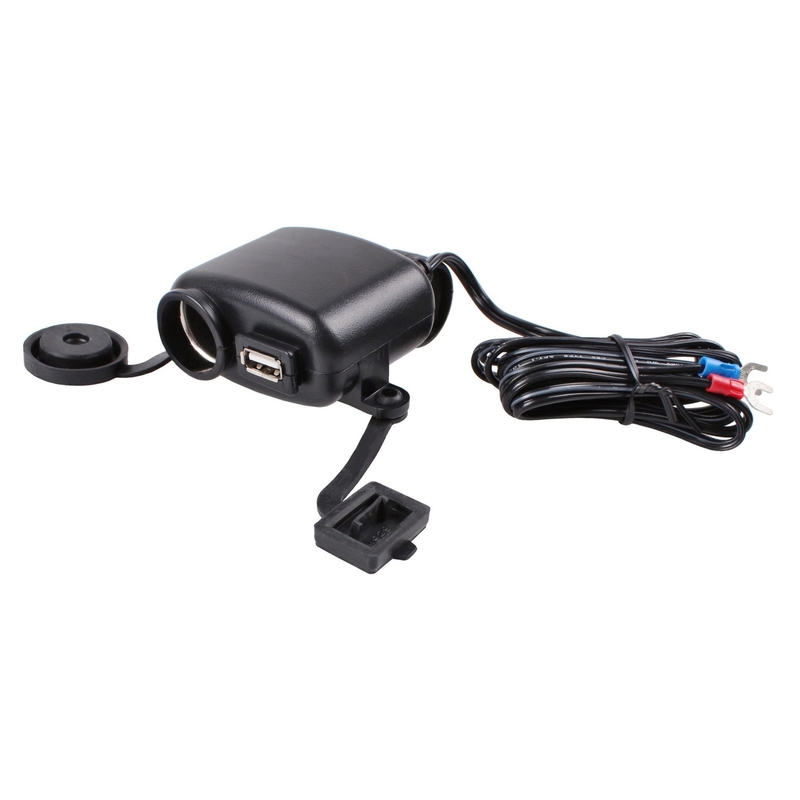 Wasserdichte Steckdose und 12/24V USB-Anschluss
