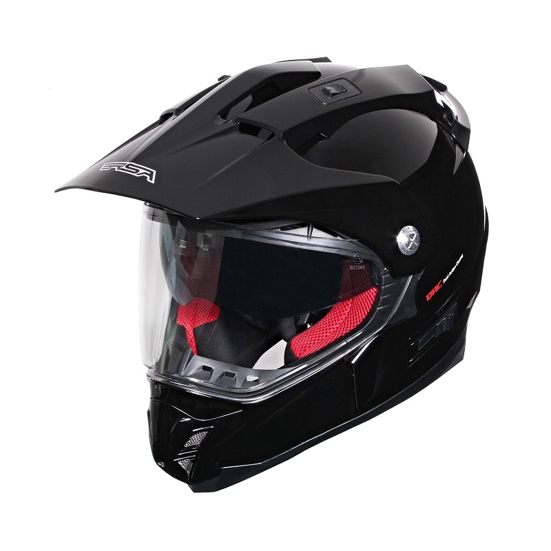 Endurohelm mit Sonnenblende RSA MX-01 schwarz glänzend - Klasse II