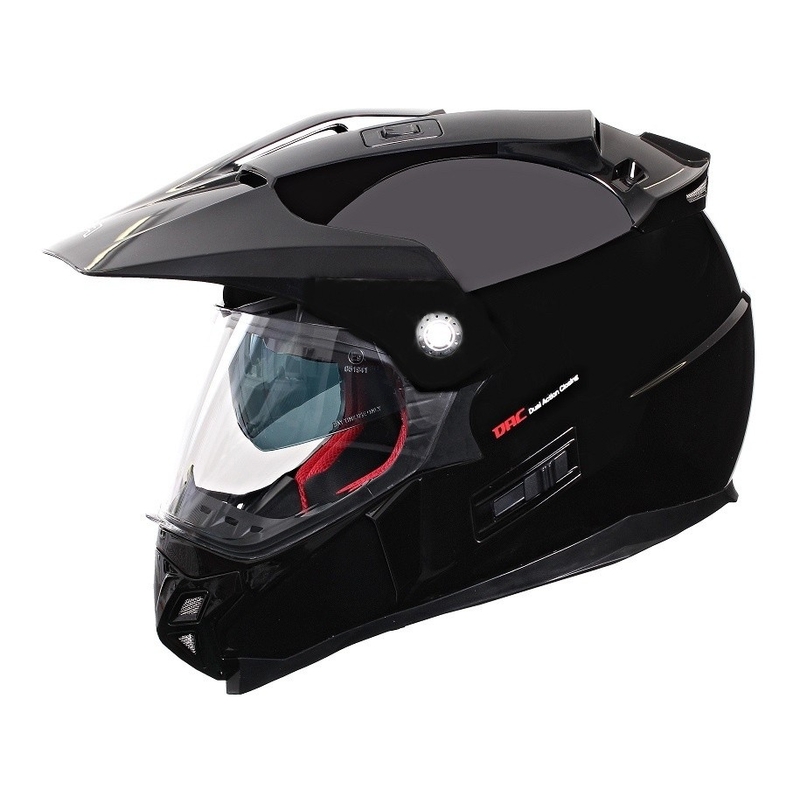 Endurohelm mit Sonnenblende RSA MX-01 schwarz glänzend - Klasse II