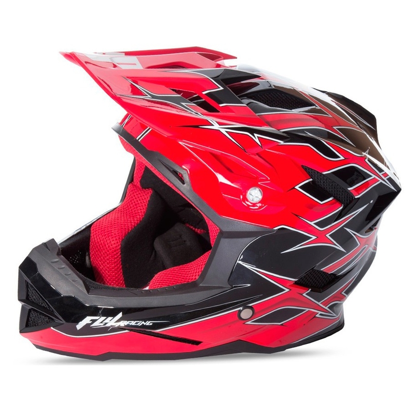 Motocross Helm FLY Racing DEFAULT - USA schwarz-rot