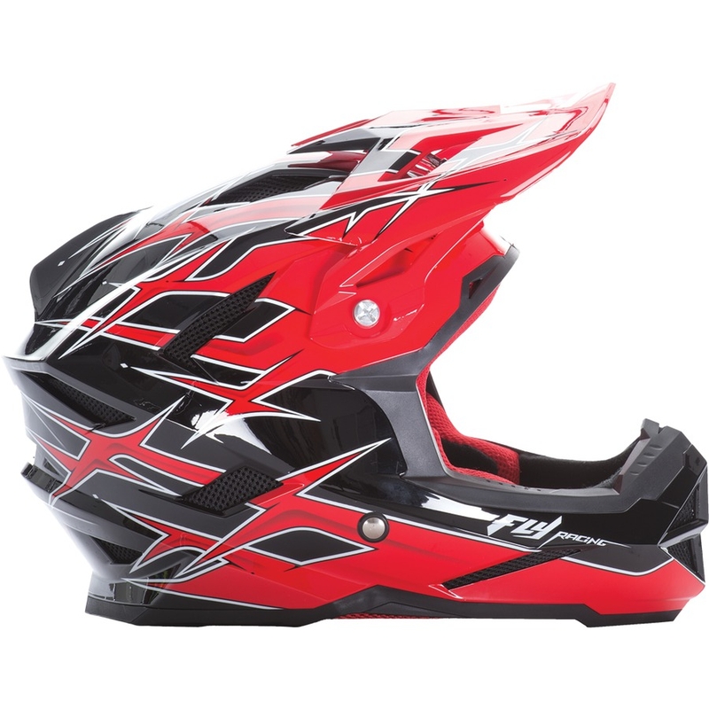 Motocross Helm FLY Racing DEFAULT - USA schwarz-rot