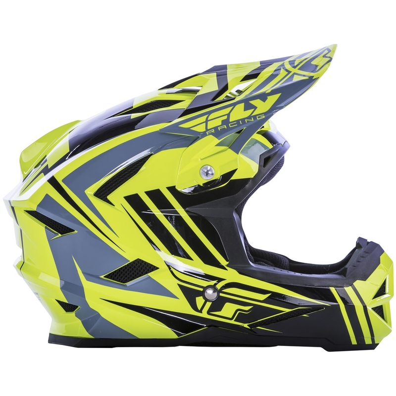 Motocross Helm FLY Racing DEFAULT - USA fluo gelb-schwarz