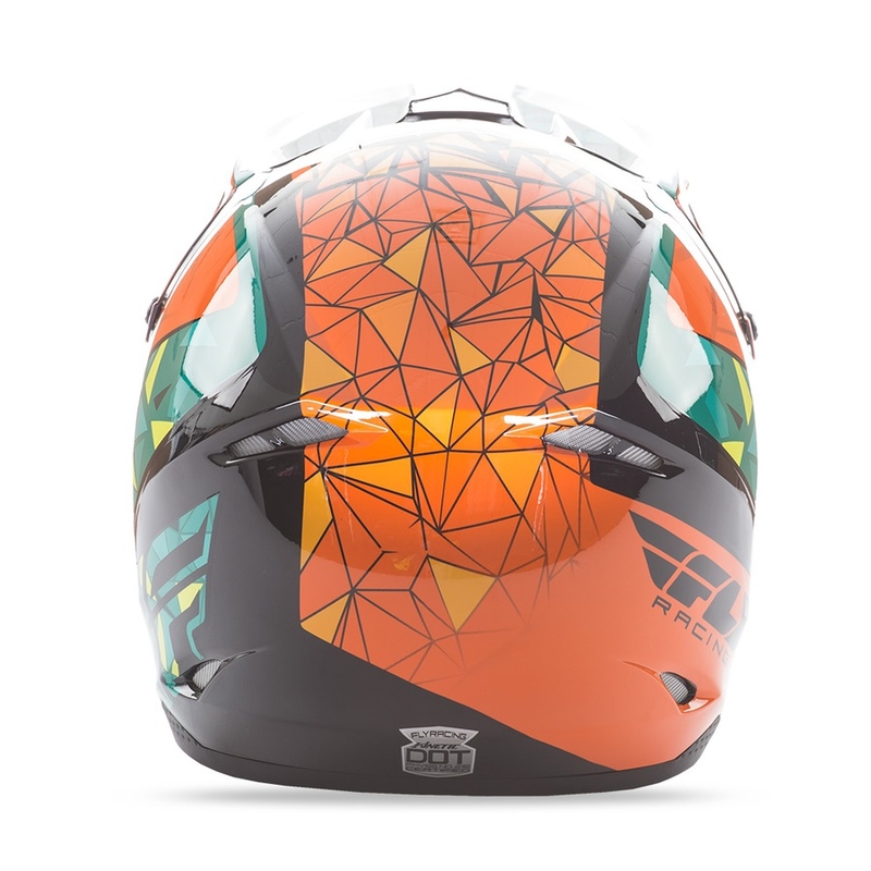 Motocross Helm FLY Racing Kinetic CRUX - USA orange-türkis-schwarz