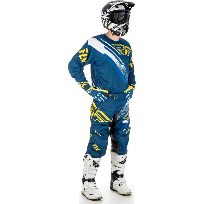 Motocross Trikot FLY Racing EVO 2018 - USA blau-gelb-weiß